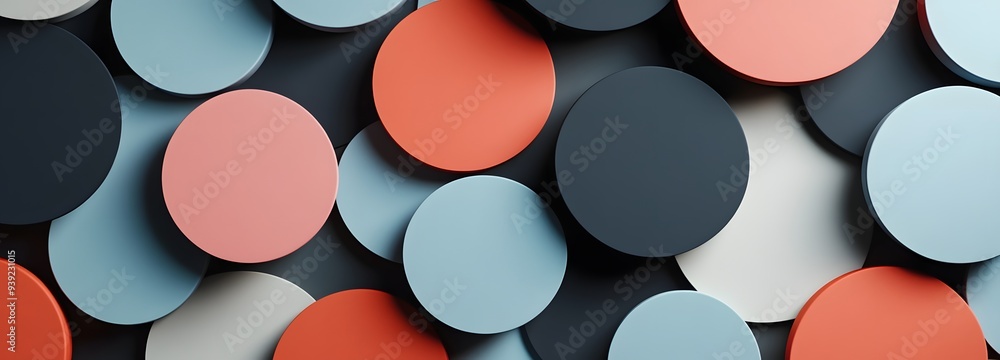 Poster 56. sleek 3d render of geometric patterns with a smooth circle ceramic background