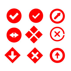Fototapeta premium red and white icons
