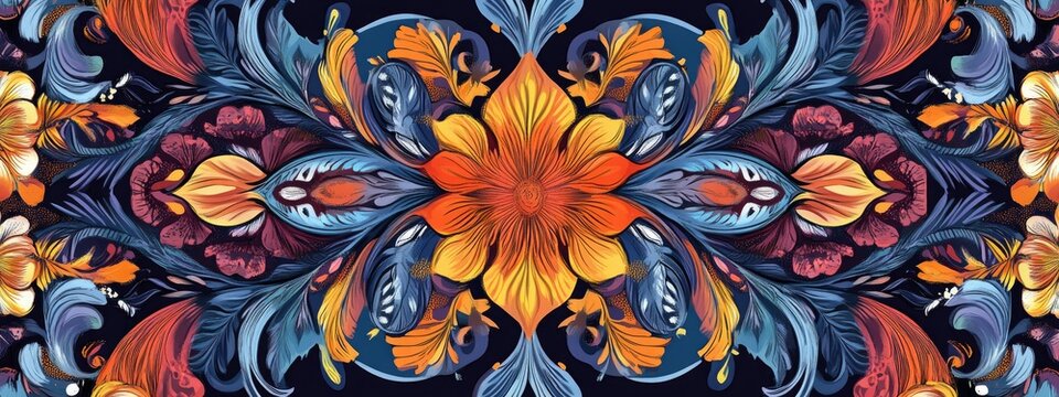 rectangular scarf design with seamless patterns and beautiful colors