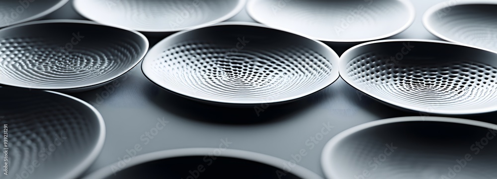 Poster 56. sleek 3d render of geometric patterns with a smooth circle ceramic background