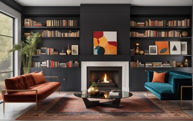 Model interior design of living room (3D Render)