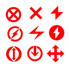 red and white arrow signs