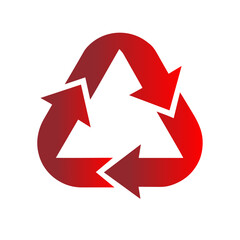 arrow Recycle logo, red, white background