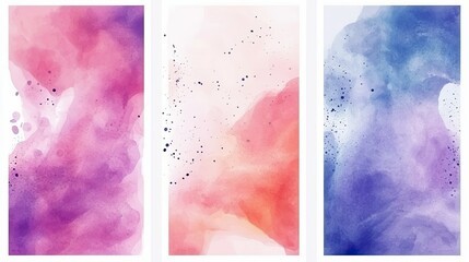 Set of art background and abstract design art modern invitation postrers  watercolor stain elements colorful splash. Minimalist painted wall art watercolor. Vector abstract Illustration