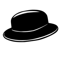 Bolwre hat, derby hat vector illustration
