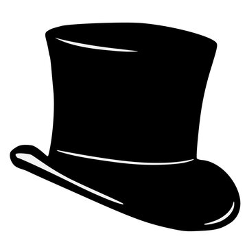 black top hat isolated, high hat 