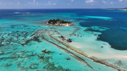 Acuario San Andres At San Andres In Caribbean Island Colombia. Beach Landscape. Caribbean Paradise. San Andres At Caribbean Island Colombia. Seascape Outdoor. Nature Tourism.