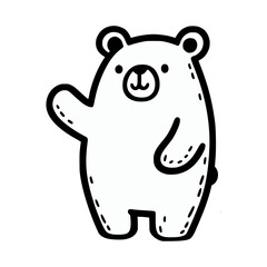 cartoon cute bear doodle hand drawn vector illustration template design
