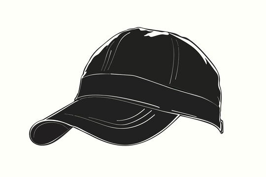 recommend clip art: Military Cap silhouette vector with white background