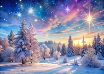 Twinkling Winter Wonderland: Ethereal, magical, ethereal, iridescent, crystalline