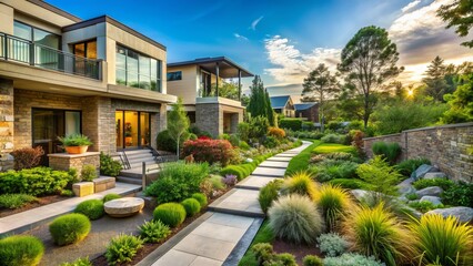 Urban Oasis Within Suburban Comfort: Verdant, Secluded, Contemporary architecture, Native plants, Stone pathways