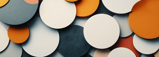 49. Artistic 3D render featuring overlapping geometric forms with a rich circle ceramic background