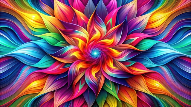 Vibrant multicolored blurred pattern of overlapping shapes and lines, creating a mesmerizing and abstract visual effect with a sense of dynamic movement and energy.