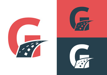 Transport Logo With G Letter Design. Road Sign Logo Vector Template