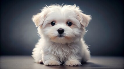 Whimsical White Furry Friend: Cute, Puppy, White, Fluffy, Cartoonish