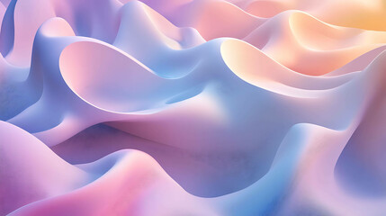 Fototapeta premium Abstract 3D render of soft, flowing pastel shapes.