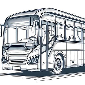 recommend clip art: Continuous one line drawing of tourist bus. Simple travel bus line art vector illustration. line art bus design.