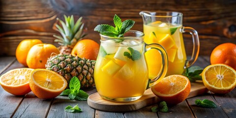 Zesty Citrus Splash: Vibrant blend of orange and pineapple with a refreshing tang