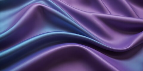 Obraz premium Fabric wallpaper with a 3D relief wavy surface. Purple and blue gradient.