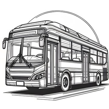 recommend clip art: Continuous one line drawing of tourist bus. Simple travel bus line art vector illustration. line art bus design.