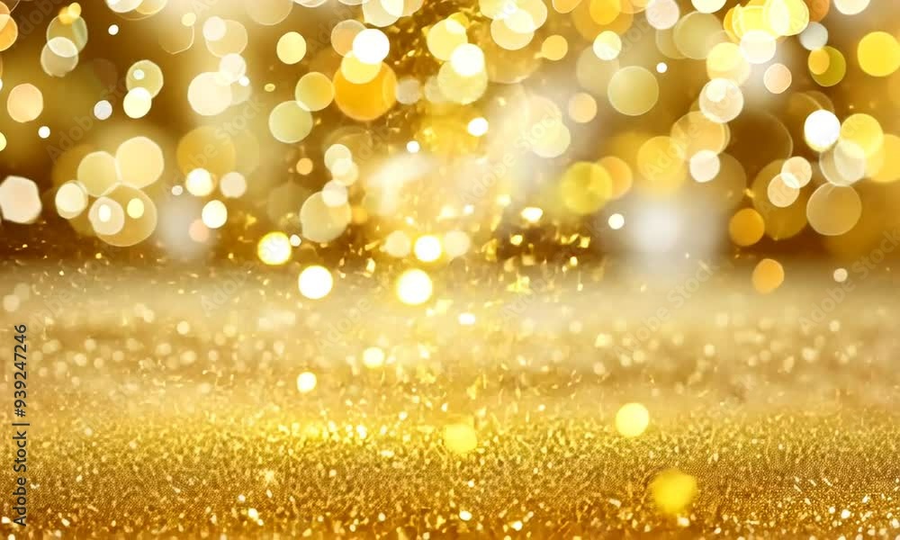 Poster this sparkling golden bokeh background enhances any festive setting, creating an elegant atmosphere 