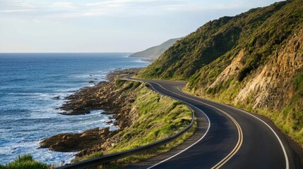 Winding Coastal Road with Ocean Views