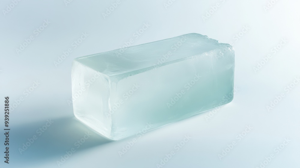 Canvas Prints a block of ice is sitting on a white surface