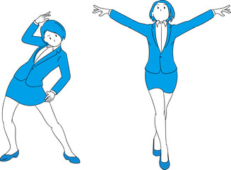 Businessperson striking a cool pose (female) illustration