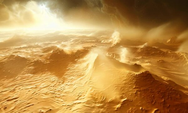 Witness the mesmerizing dust devils swirling across the Martian landscape at sunset