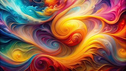 Vibrant watercolour paint swirls and mixes in a mesmerizing pattern, creating an abstract, textured effect with warm hues and translucent layers in a creative experiment.