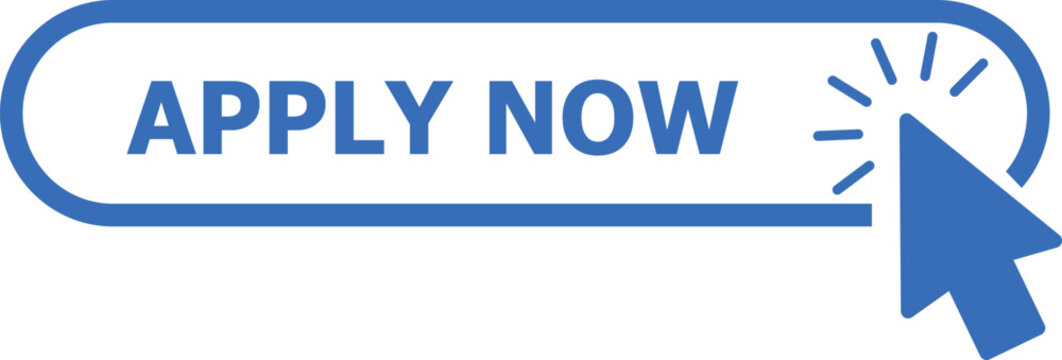 Apply now icon. flat style. Apply now concept flat style. cursor arrow, click icon, call to action, web design element, rounded rectangle, digital interface