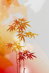 Obraz premium Artistic Bamboo Illustration with Soft Pastel Tones