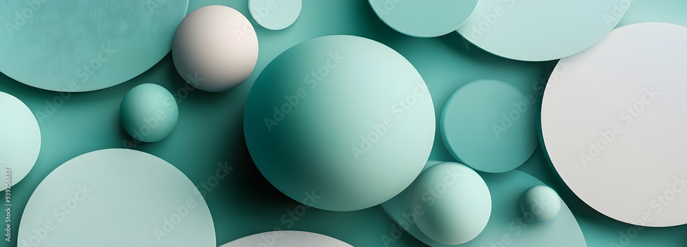 Aufkleber 30. elegant 3d design with dynamic geometric shapes and a smooth circle ceramic backdrop