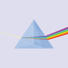 Prism vector icon. Physics Prism glass vector illustration. light rainbow prism color science