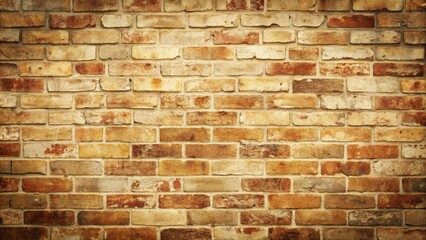 Fototapeta premium Warm beige tan and rustic brick textures blend together in a distressed, worn background with subtle cracks and faded tones evoking a sense of vintage charm.