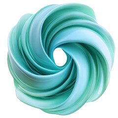 Fototapeta premium Abstract Turquoise Swirl Design on White Background 