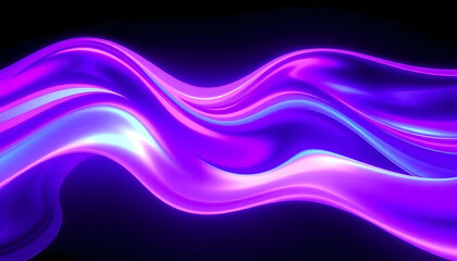 Abstract Purple and Blue Wavy Pattern on Black Background