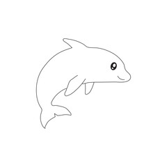 dolphin isolated on white background in vector illustration icon design.