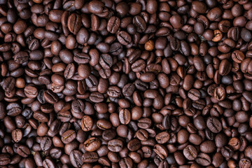 Roasted coffee beans for background