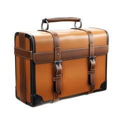 Elegant vintage leather suitcase with brass hardware, showcasing a classic, stylish design ideal for travel or home decor.