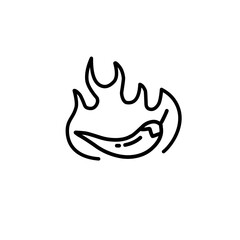 hand drawn hot chili fire