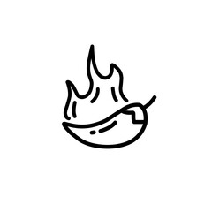 hand drawn hot chili fire