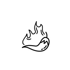 hand drawn hot chili fire