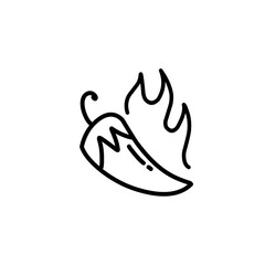 hand drawn hot chili fire