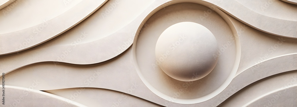 Poster 5. modern 3d render of geometric patterns and a textured circular ceramic background