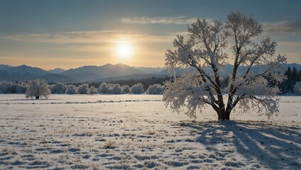winter landscape with trees and snow
