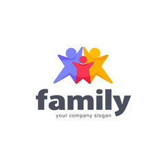 Obraz premium Vector logo design template. Family abstract icon. Teamwork.