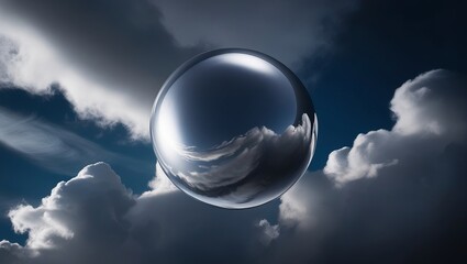 A majestic silver sphere with a smooth mirror