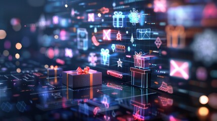 Digital interface showing anniversary celebration gift ideas. 