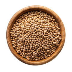 Fototapeta premium Coriander spice in a wood ash bowl isolated on transparent background